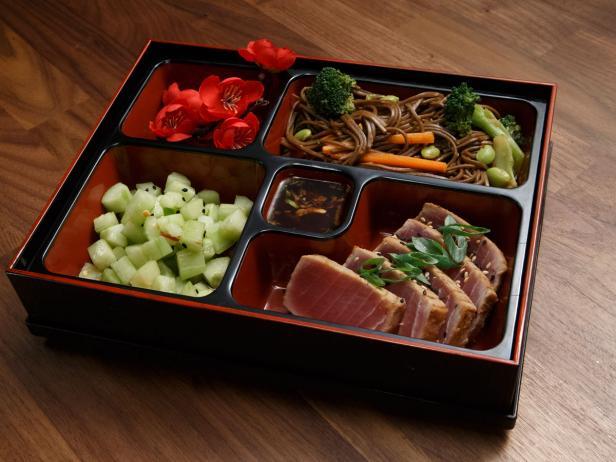 Red & Black Japanese Bento Box 5 Compartment