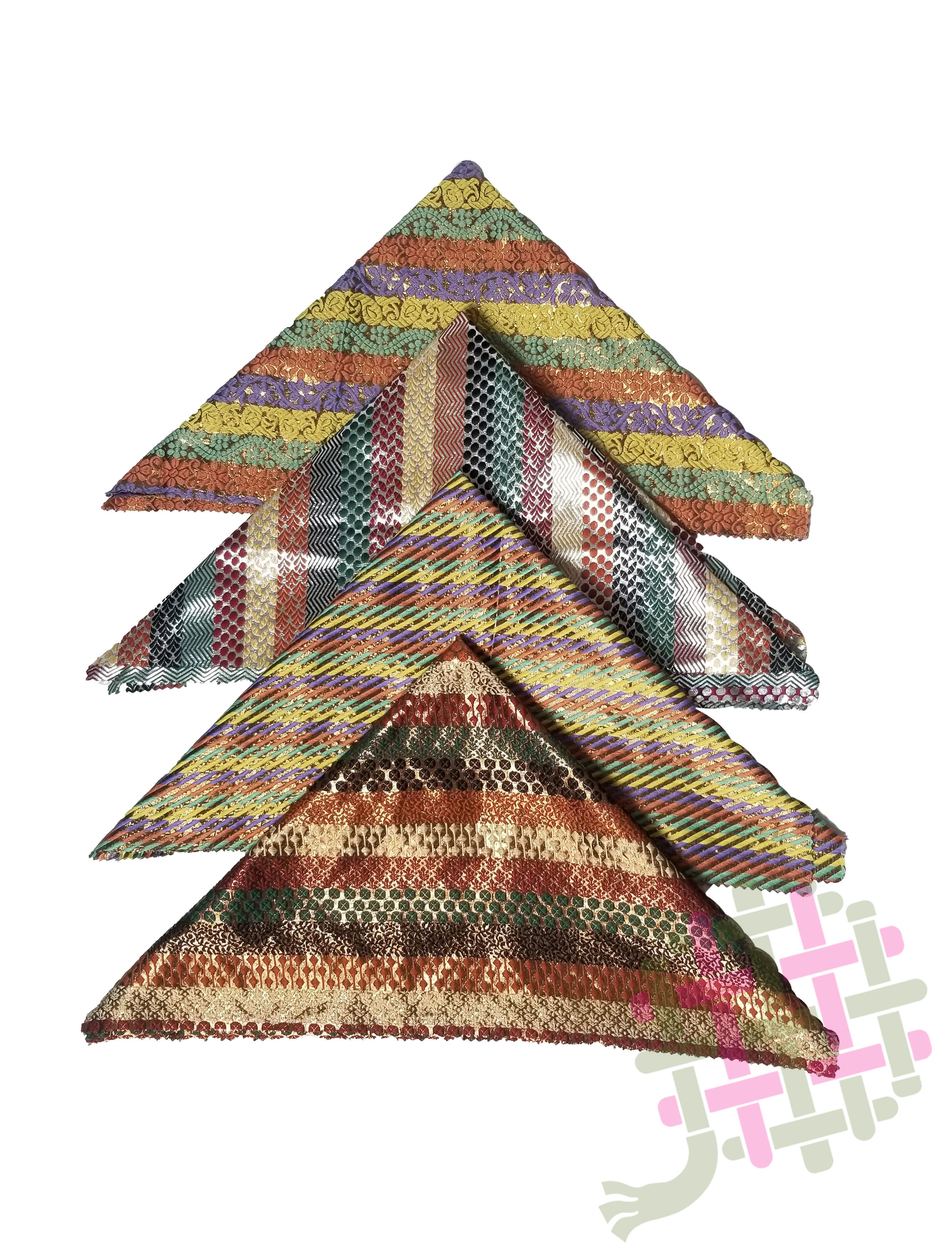 Gift Wrapping Fancy Material For Diy - Brocade, 19x20 Inch Each, Multicolor | Washable, Shiny, Versatile For Gift Wrapping, Decor, And Accessories