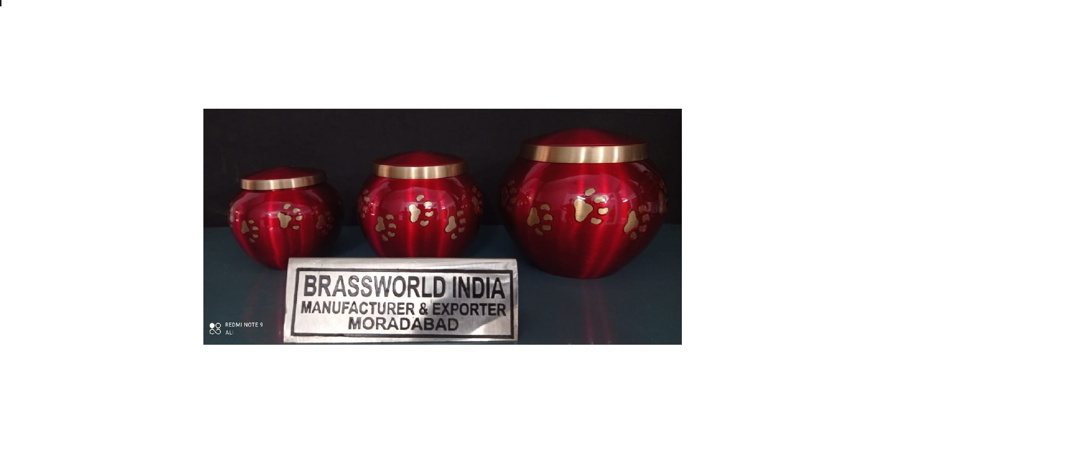 Brass Red Paw Odyssey Pet Cremation Urn