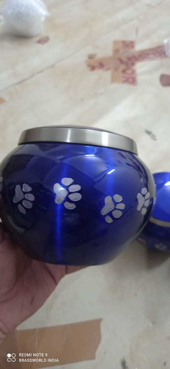 Blue Odyssey With Golden Paw Pet Cremation Urn