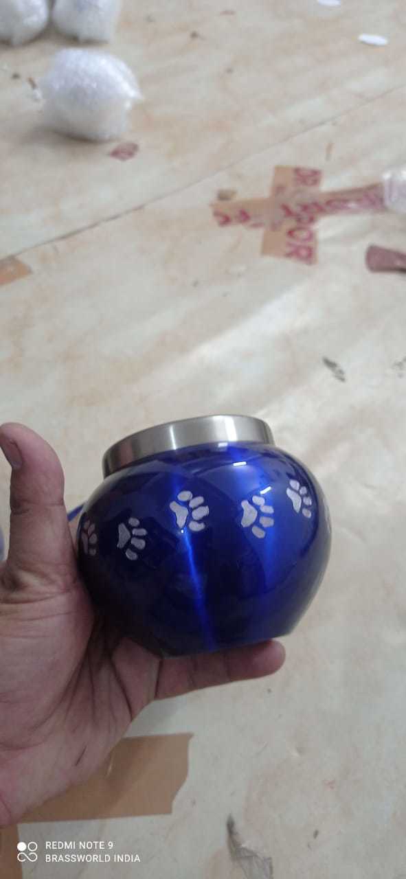 Blue Odyssey With Golden Paw Pet Cremation Urn