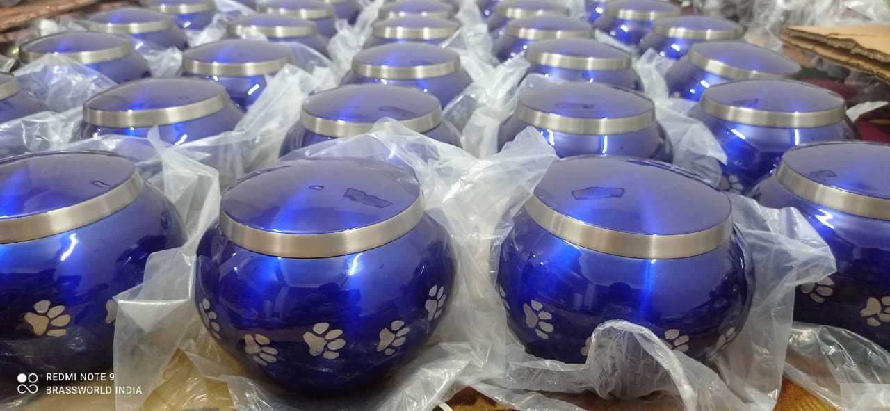 Blue Odyssey With Golden Paw Pet Cremation Urn