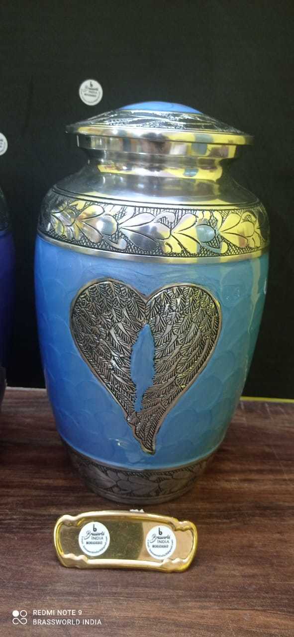 Blue Wings Brass Cremation Adult Urn Funeral Supplies