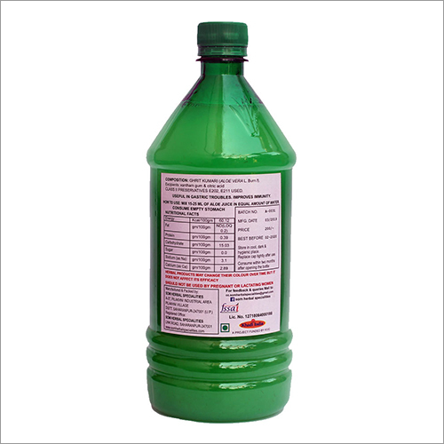 Aloe Vera Juice - 1 Litre Bottle, Herbal Grade Liquid Rich In Antioxidants, High Emblicanin A & B Content