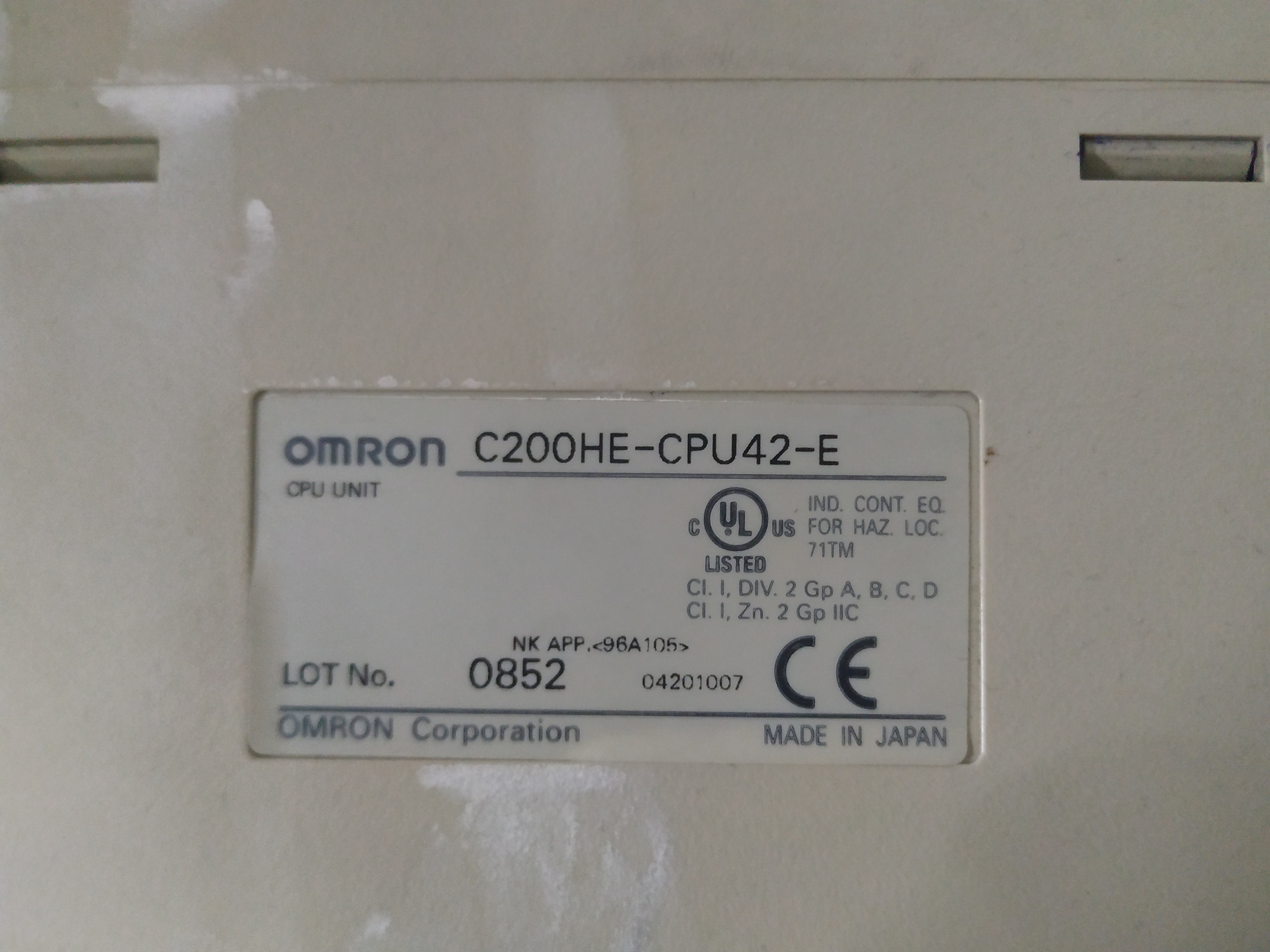Omron Plc Cpu C200he-cpu42-e