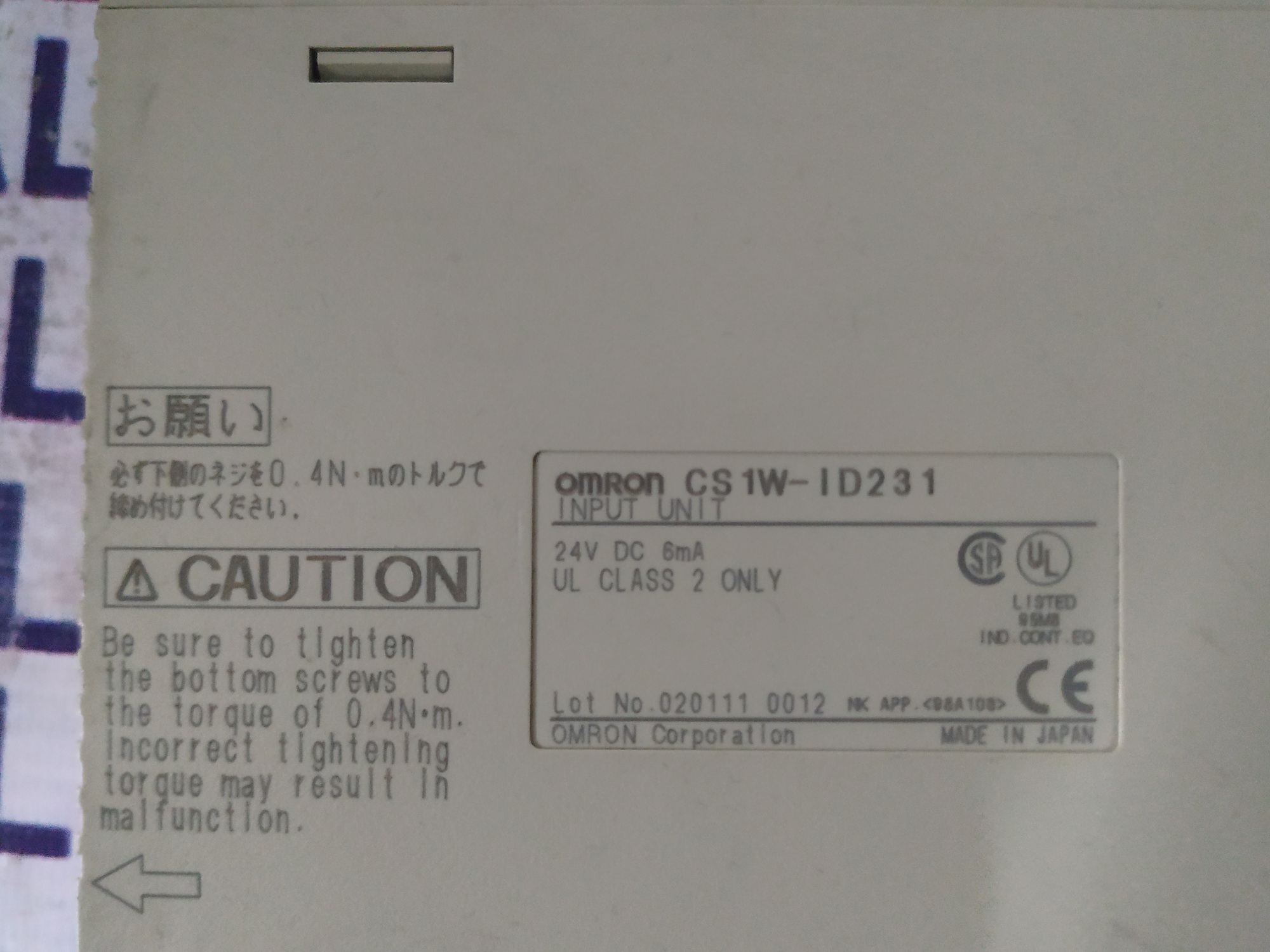 Omron Input Module Cs1w-id231