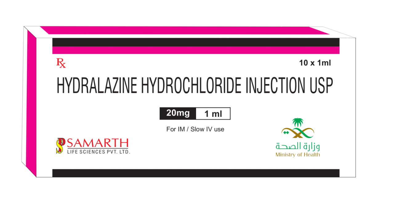Liquid 20mg Hydralazine Hydrochloride Injection Usp