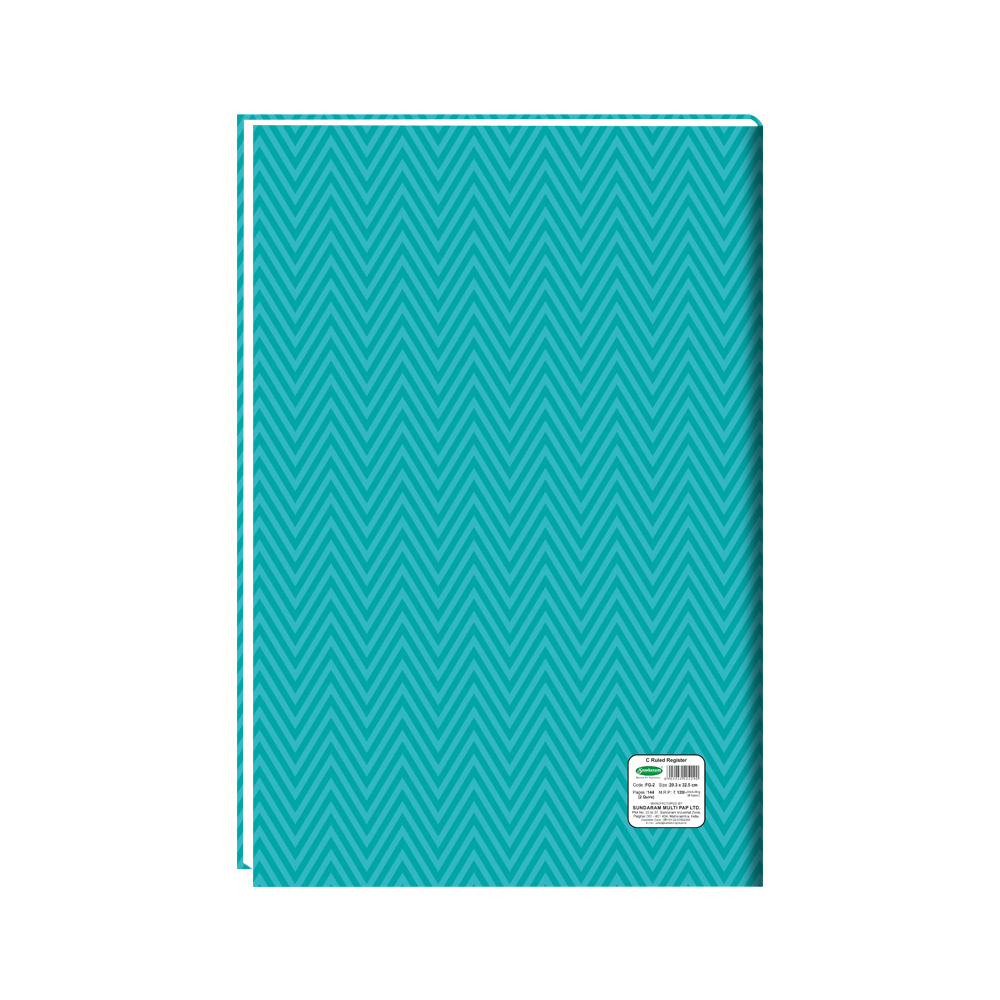 C Ruled Register - Paper, 20.3 X 32.5 Cm, 144 Pages | Center Stitched, Hard Cover, Ideal For Schools And Colleges
