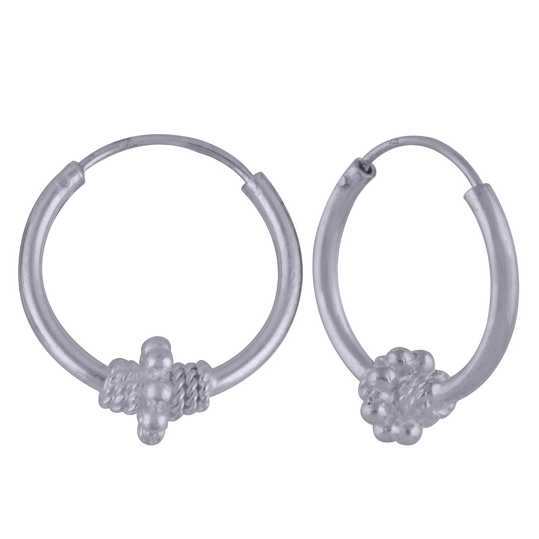 Plain 925 Sterling Solid Silver Bali Dangle Earrings - 19mm Length X 17mm Width | Versatile For Anniversary, Engagement, And Weddings, Perfect Gift For All Genders