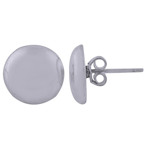 Round Plain 925 Sterling Solid Silver Stud Earrings Gender: Children