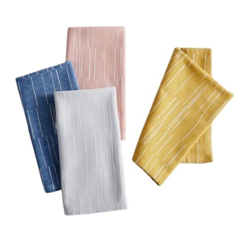 B And W Triangle Napkin - Cotton, 30 X 30 Cms | Customized Colors, Oil Absorbent & Skin Friendly, Printed & Woven Patterns