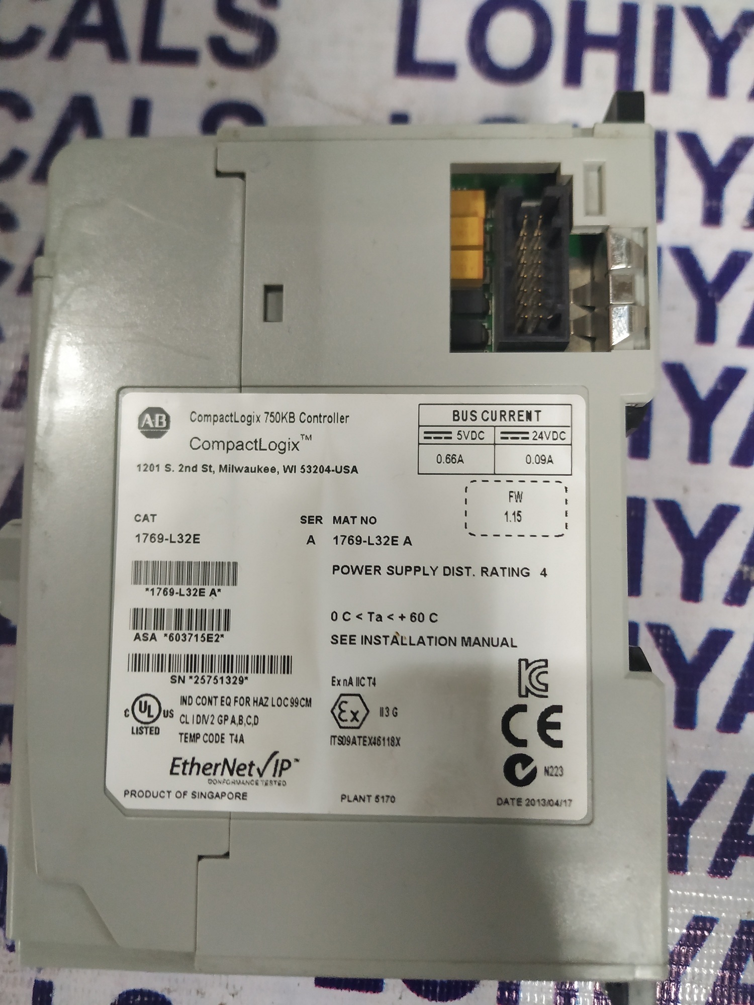 Allen Bradley Processor Controller 1769-l32ea
