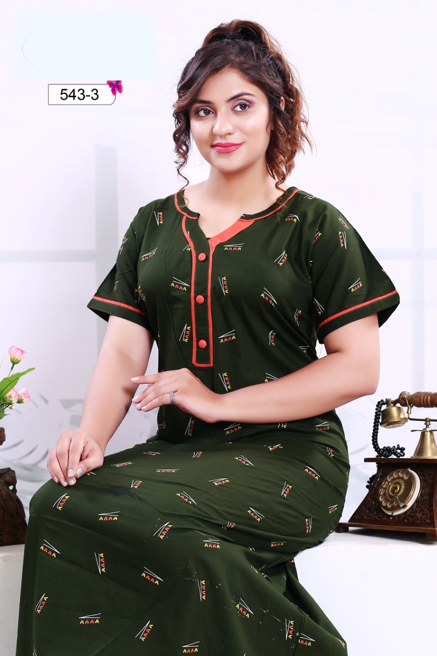 Manmohak By Vassu Cotton Designer Nighty Set - Cotton, Free Size, Mix Color, Printed Pattern, Short Sleeves, Casual Wear, Quick Dry, Washable | Suitable For All Seasons