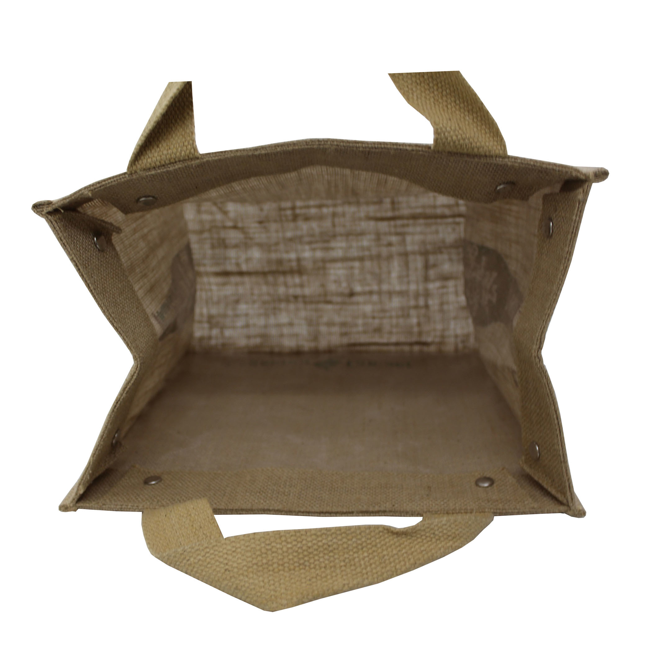 Natural Pp Laminated Jute Bag With Web Handle