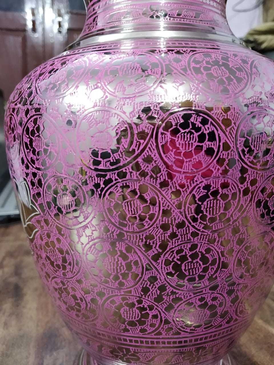 Pink Cremation Rose Engraved Urn Funeral Supplies