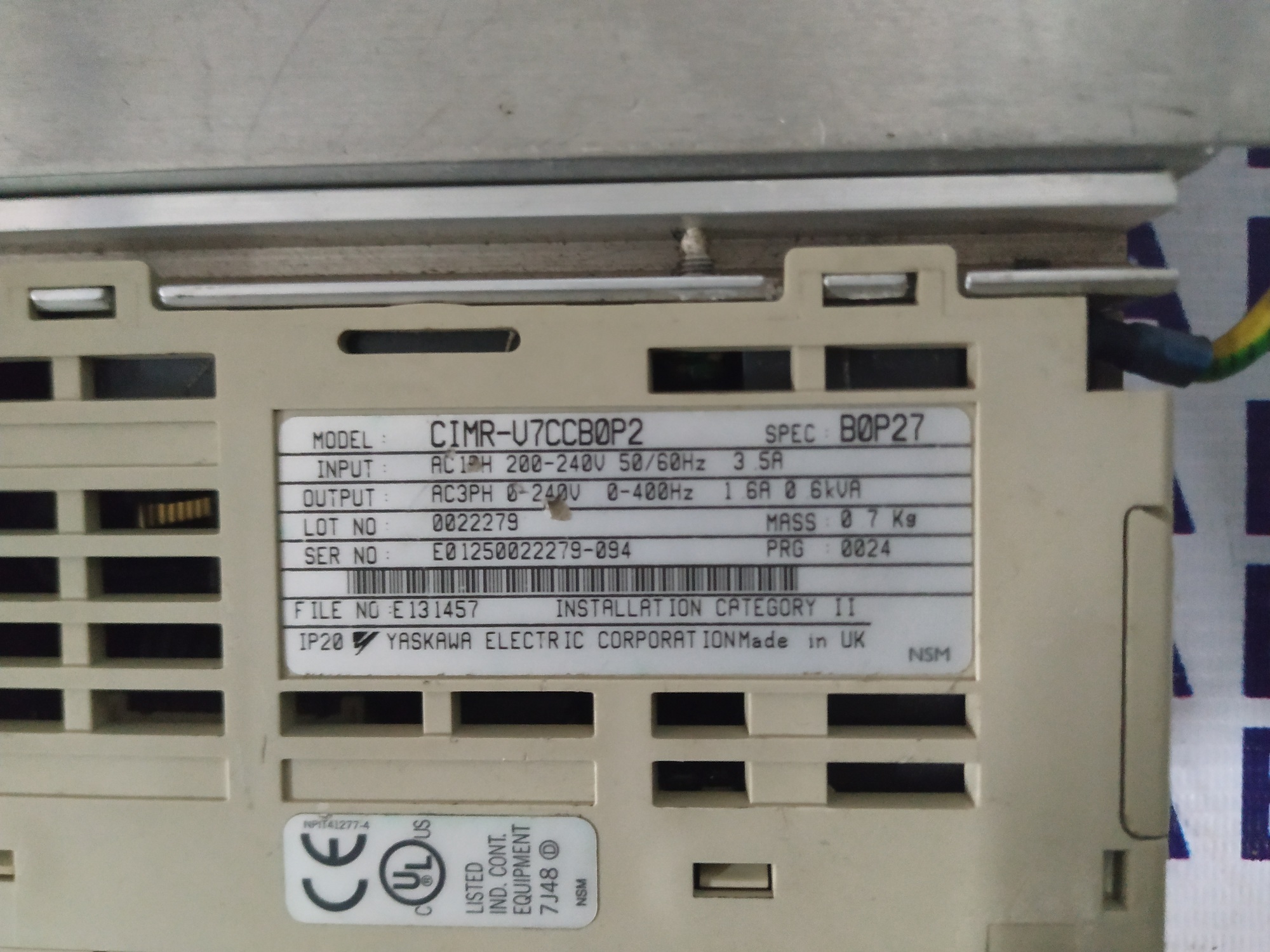 Yaskawa Inverter Cimr-u7ccb0p2
