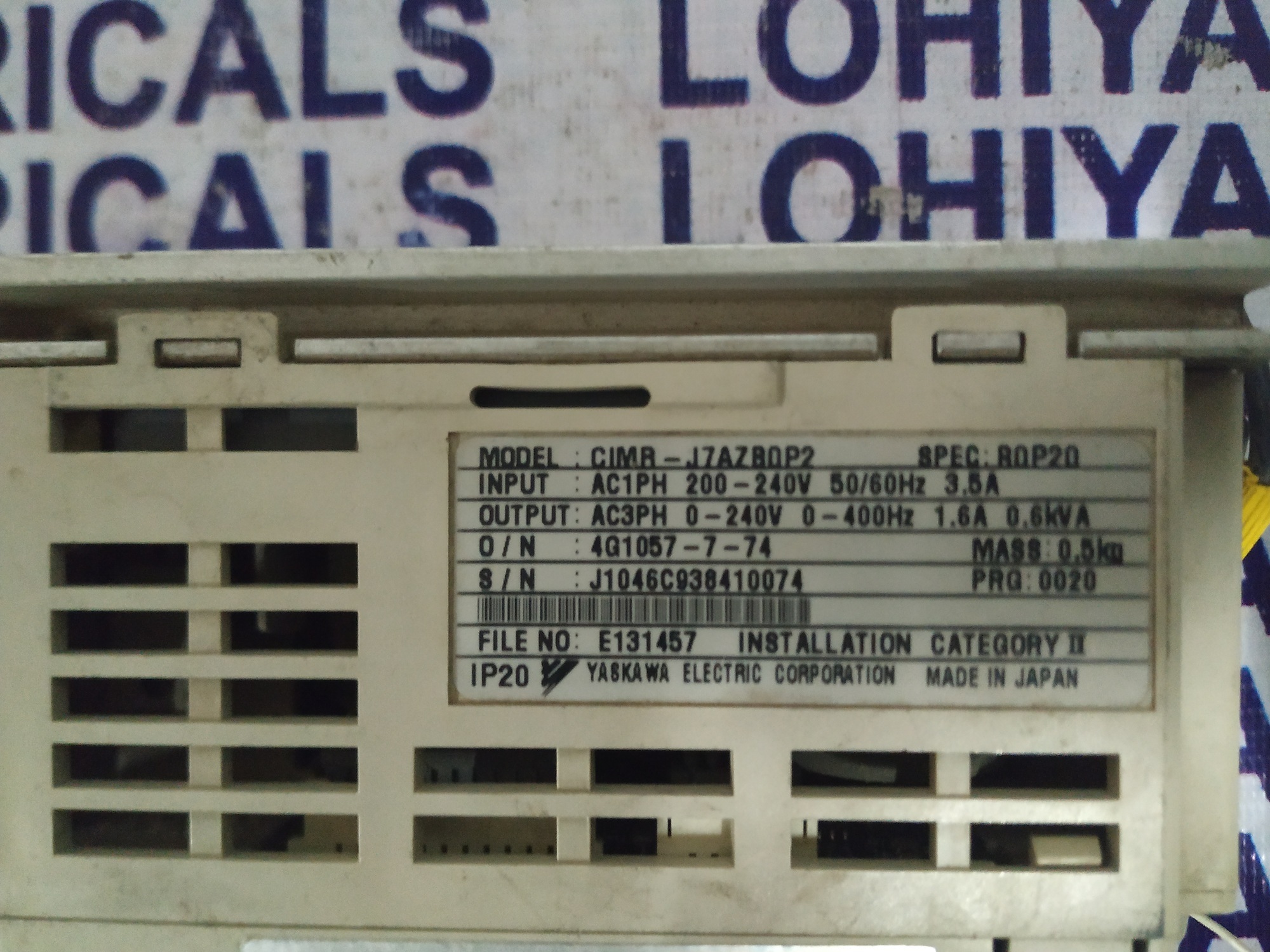 Yaskawa Inverter Drive Cimr-j7a2b0p2