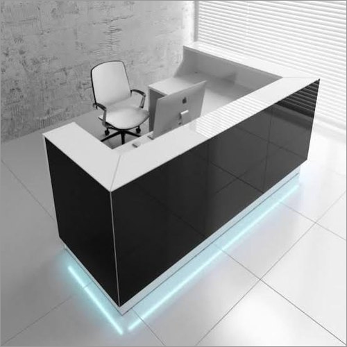 L Shape Wooden Reception Table