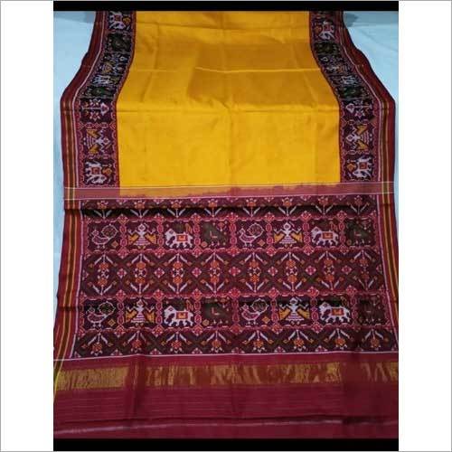 Red And Yellow Semi Patola Saree