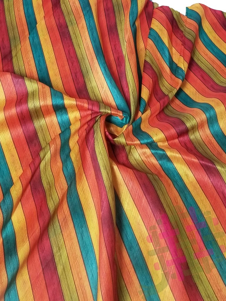 Fancy Malbari Silk Digital Print Fabric - 44" Width Multicolor | Washable Unstitched Perfect For Kurti Gown Shirt And More