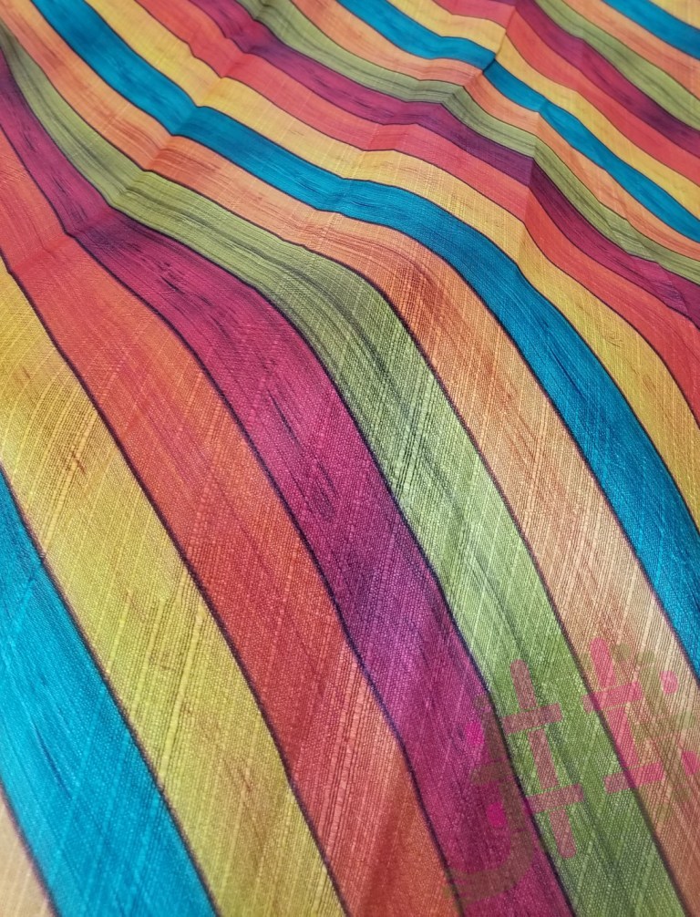 Fancy Malbari Silk Digital Print Fabric - 44" Width Multicolor | Washable Unstitched Perfect For Kurti Gown Shirt And More