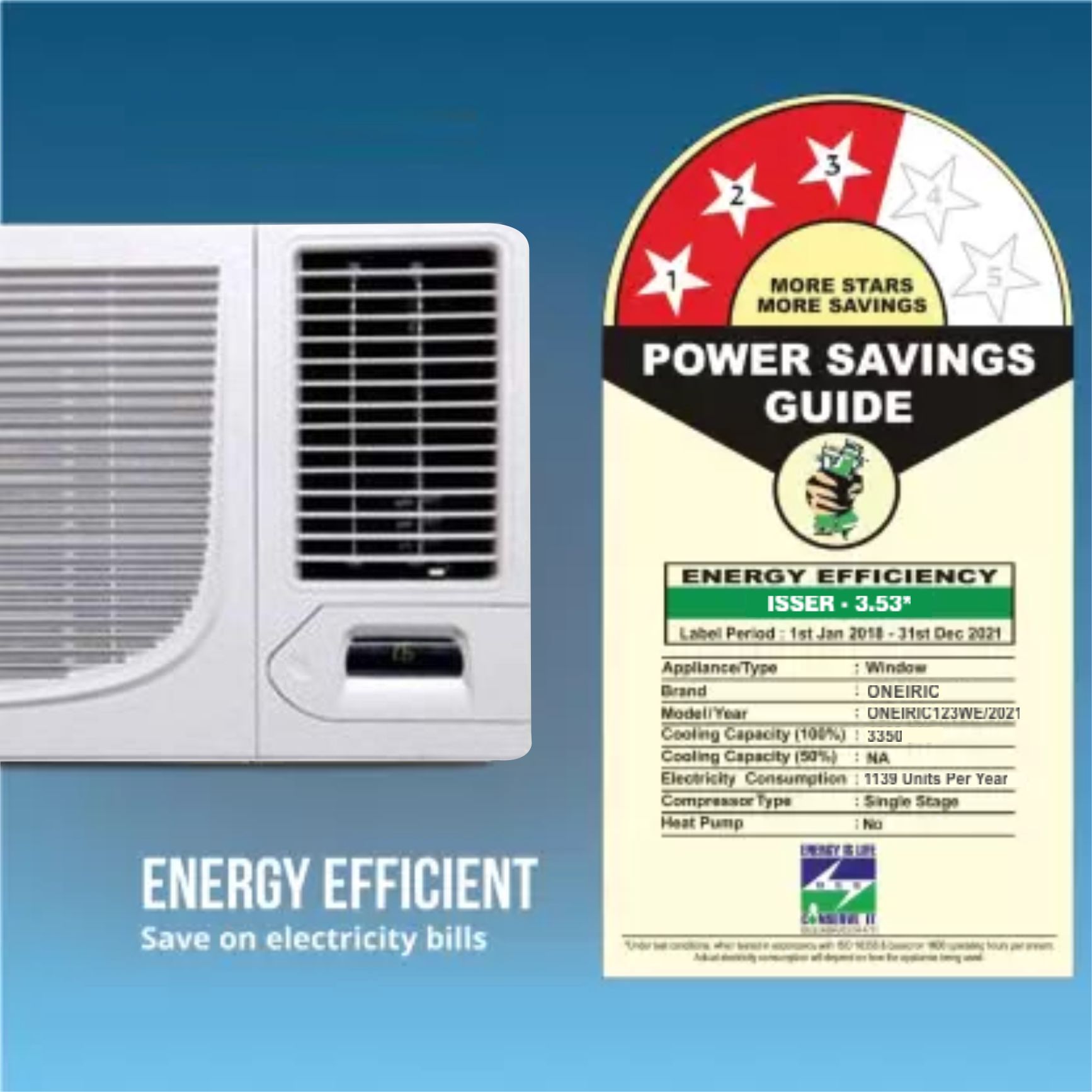 Window Air Conditioner Capacity: 1.0 Ton Ton/day