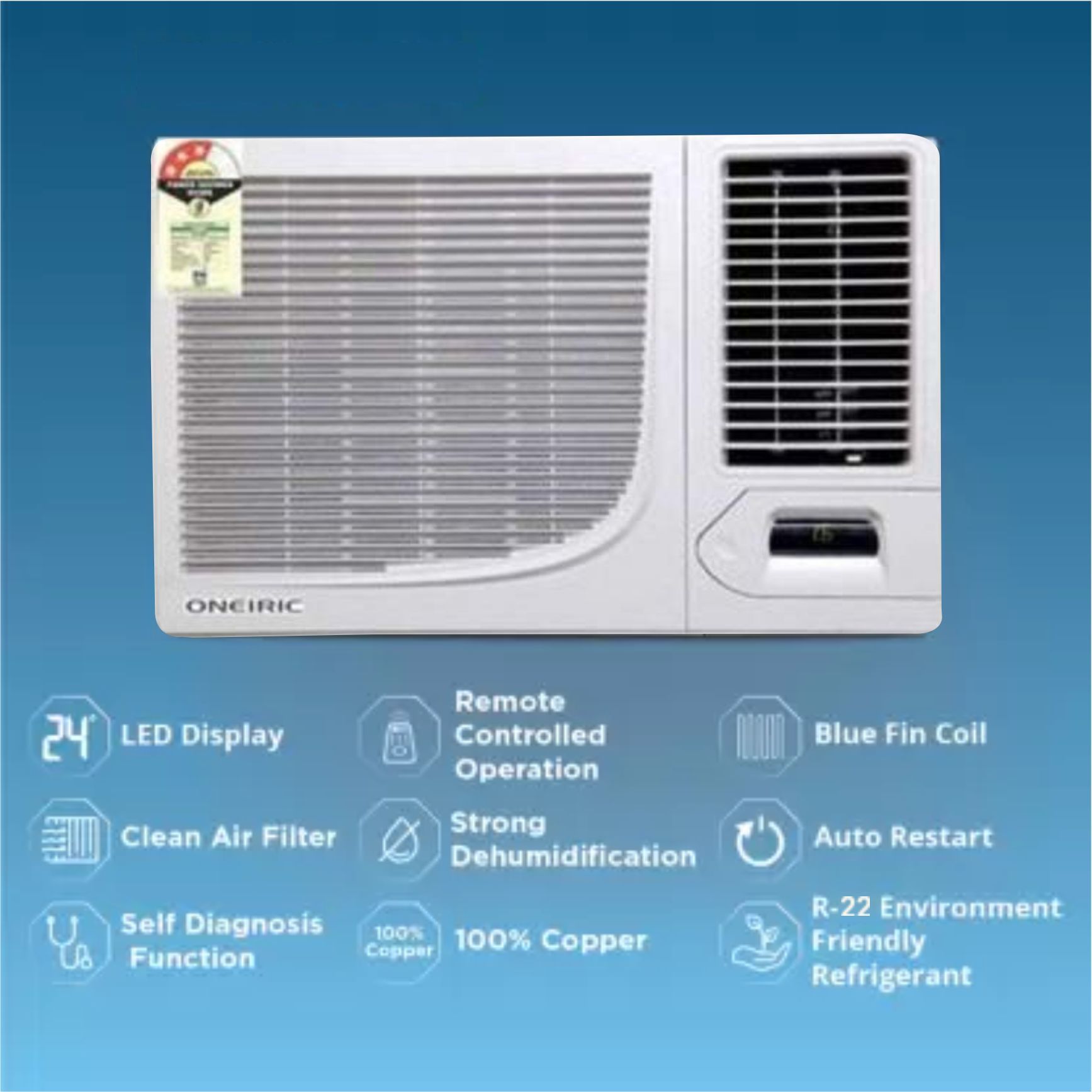 Window Air Conditioner Capacity: 1.0 Ton Ton/day
