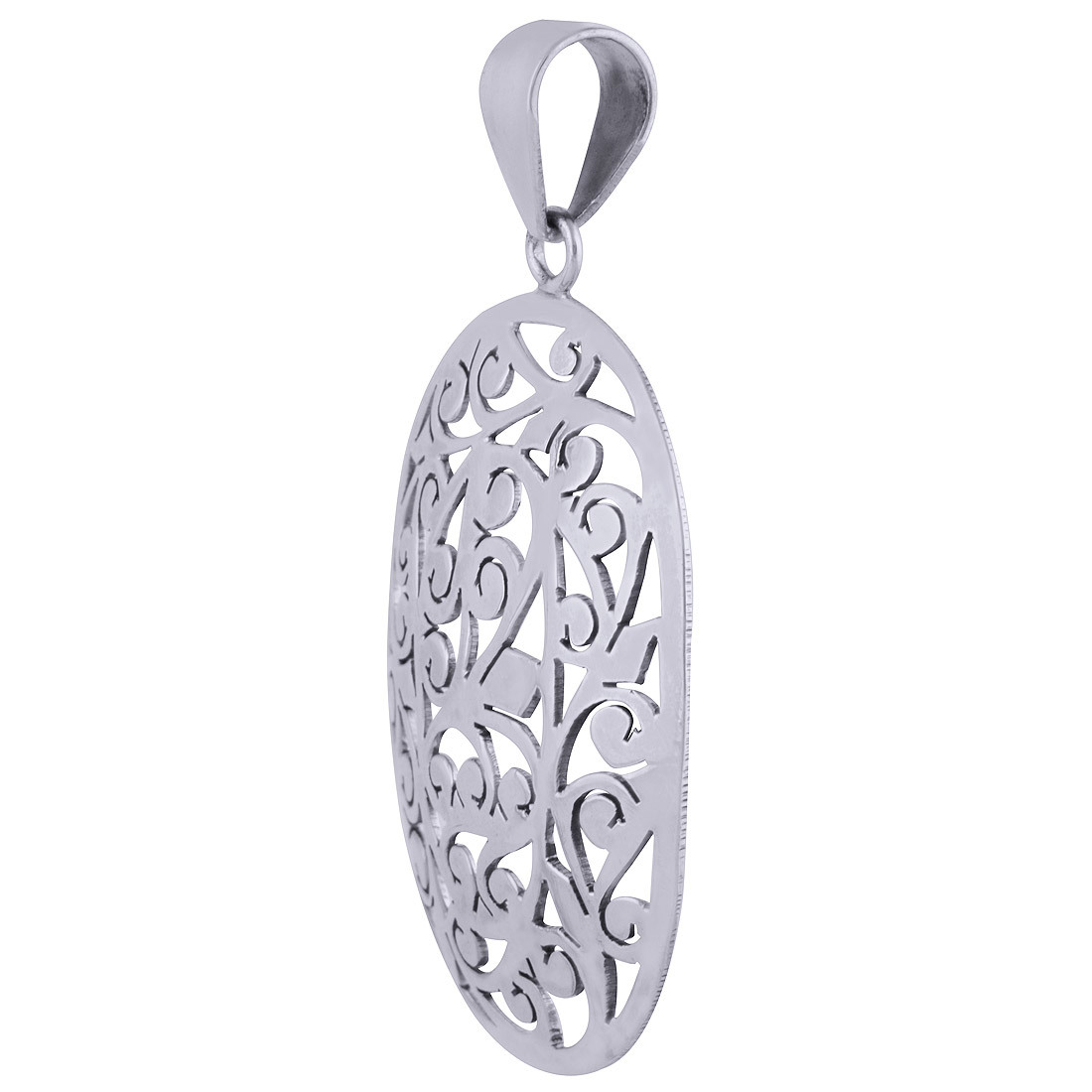 Authentic Jali Cut Work Plain 925 Sterling Solid Silver Pendant Gender: Children