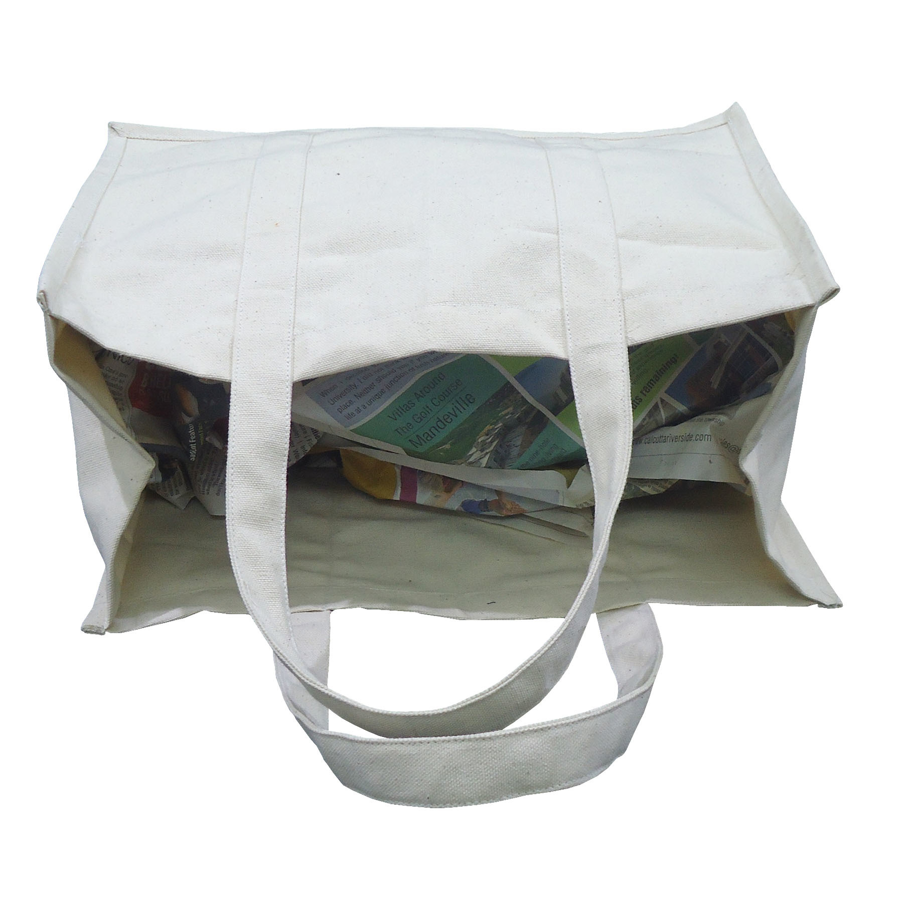 10 Oz Natural Canvas Tote Bag With Full Body Handle Capacity: 15 Kgs Kg/day