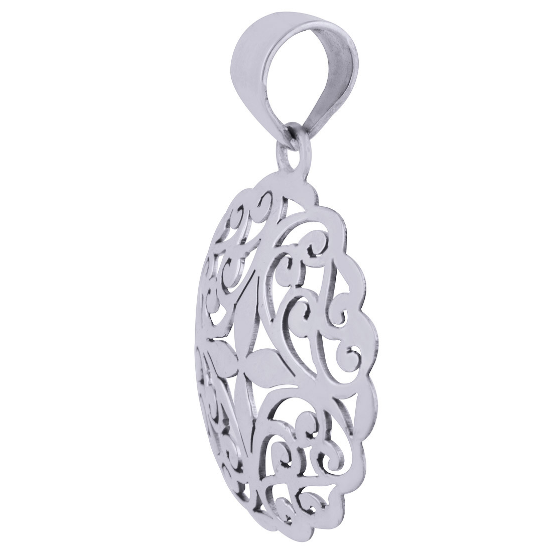 Authentic Jali Cut Work Plain 925 Sterling Solid Silver Pendant Gender: Children