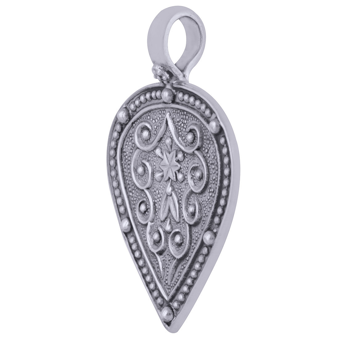 Engraved Designed Plain 925 Sterling Solid Silver Pendant - 45mm X 30mm, Ideal For Children, Men, Women - Perfect For Anniversary, Engagement, Gift, Party, Wedding