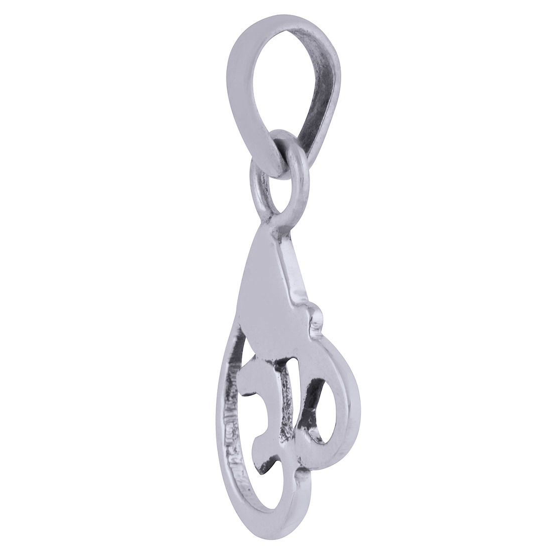 Om Plain 925 Sterling Solid Silver Pendant Gender: Children