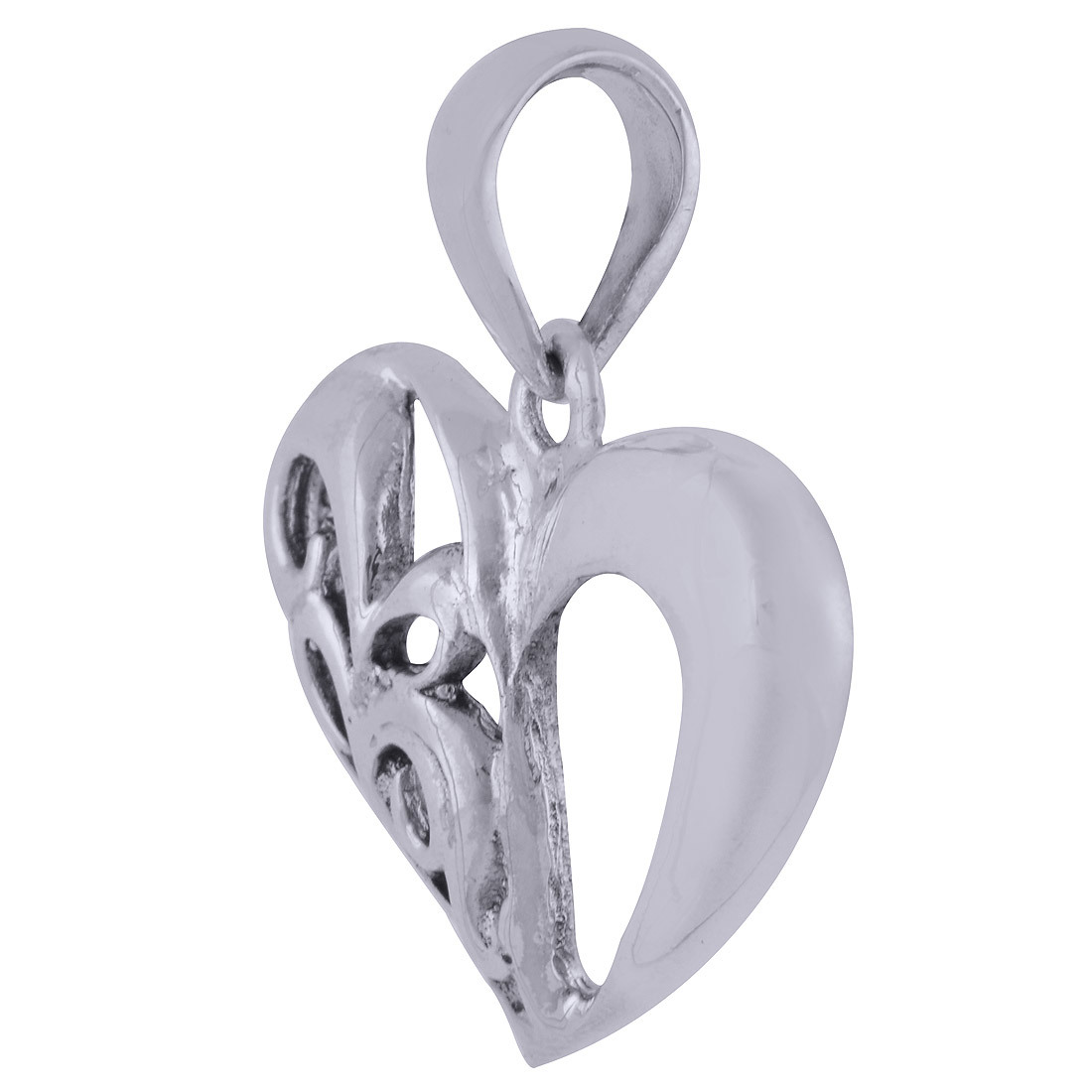 Heart Plain 925 Sterling Solid Silver Pendant Gender: Children