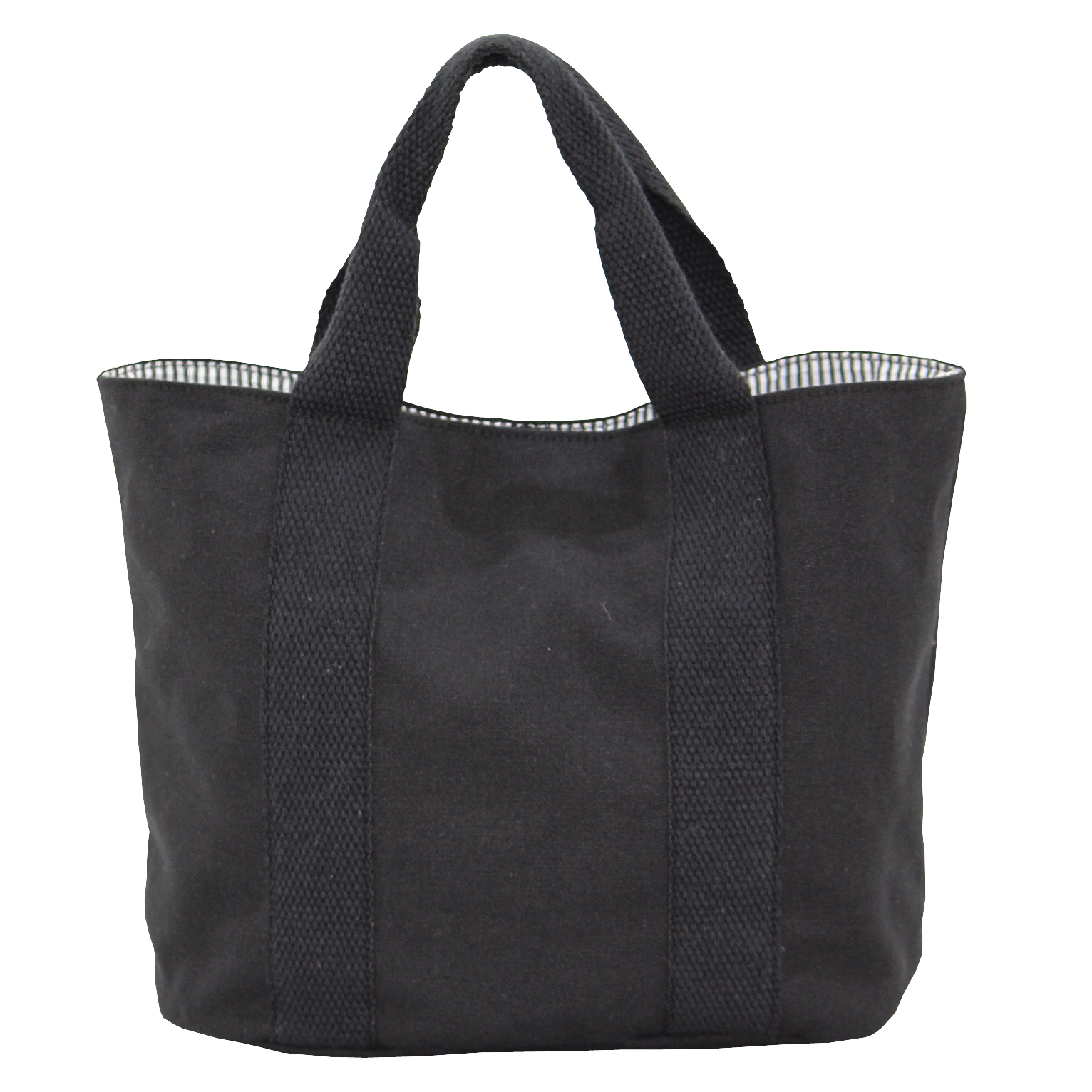 Canvas Tote Bag - 12 Oz, 24 X 34 X 14 Cm Base, Black | Eco-friendly, Customizable, Magnet Button Closure, Front Open Pocket, 5 Kg Capacity