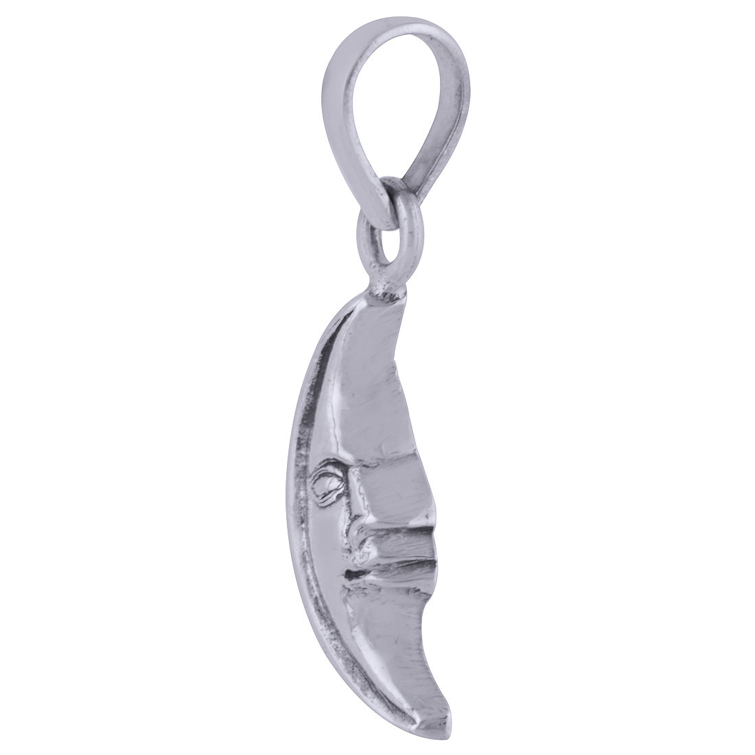 Crescent Moon Plain 925 Sterling Solid Silver Pendant Gender: Children