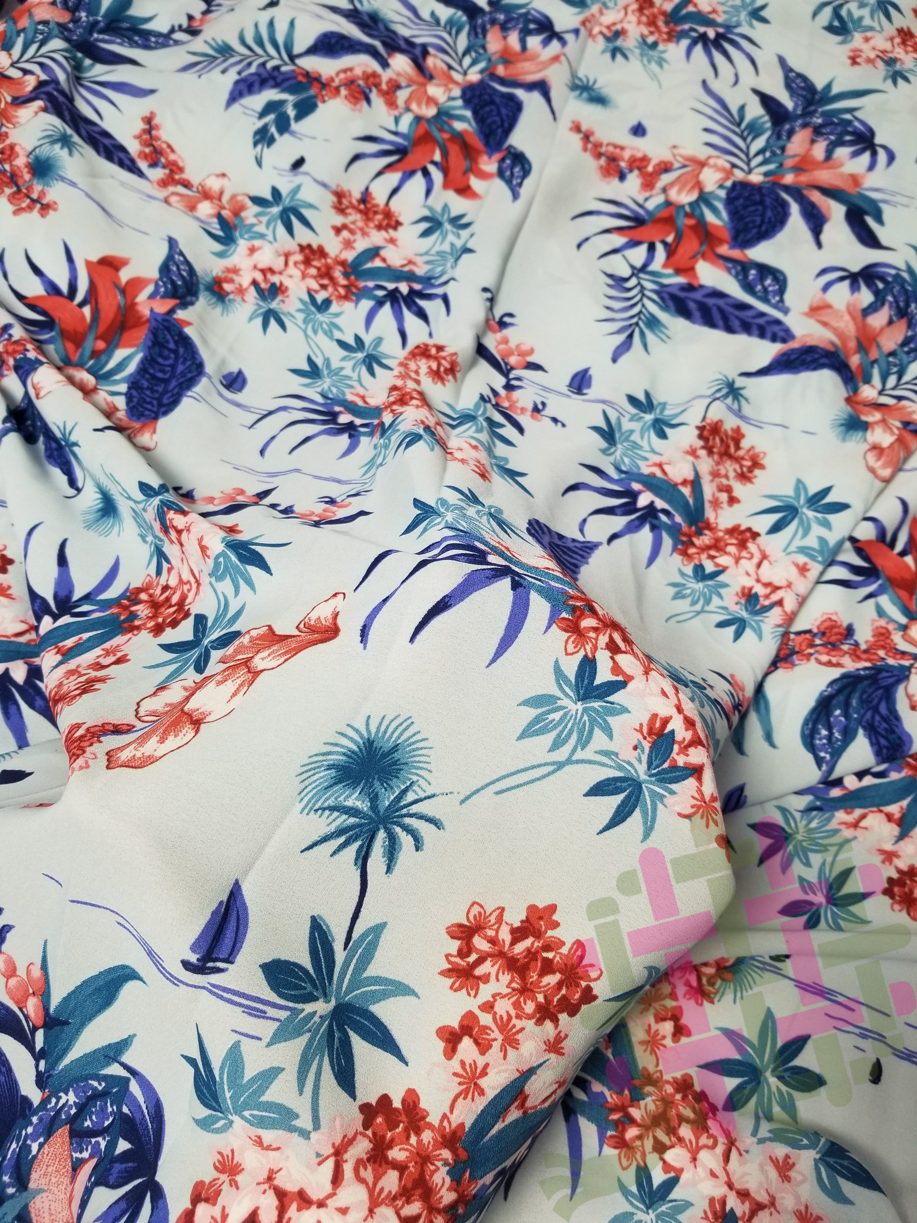 Exclusive Export Georgette (Texxtex 765) Digital Print Fabric - 60" Width, Black, Yellow, Cream, White | Washable, Printed Texture, Versatile Garment Use