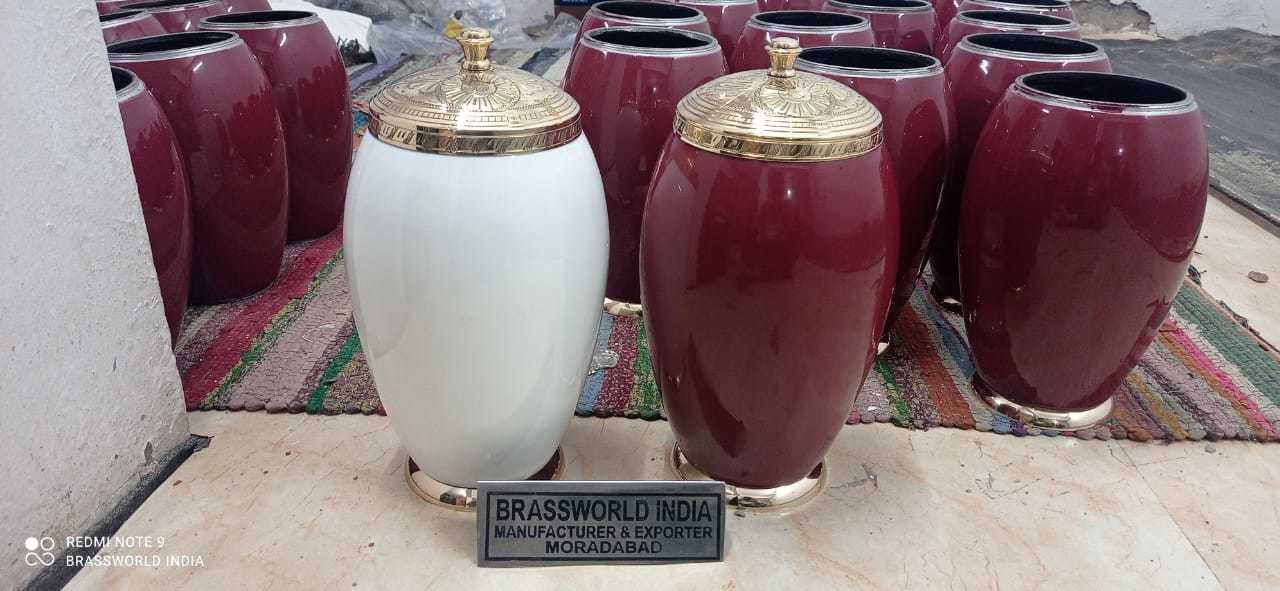 Red Prestige Brass Cremation Urn Funeral Supplies