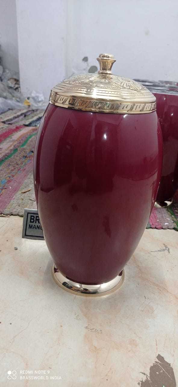 Red Prestige Brass Cremation Urn Funeral Supplies