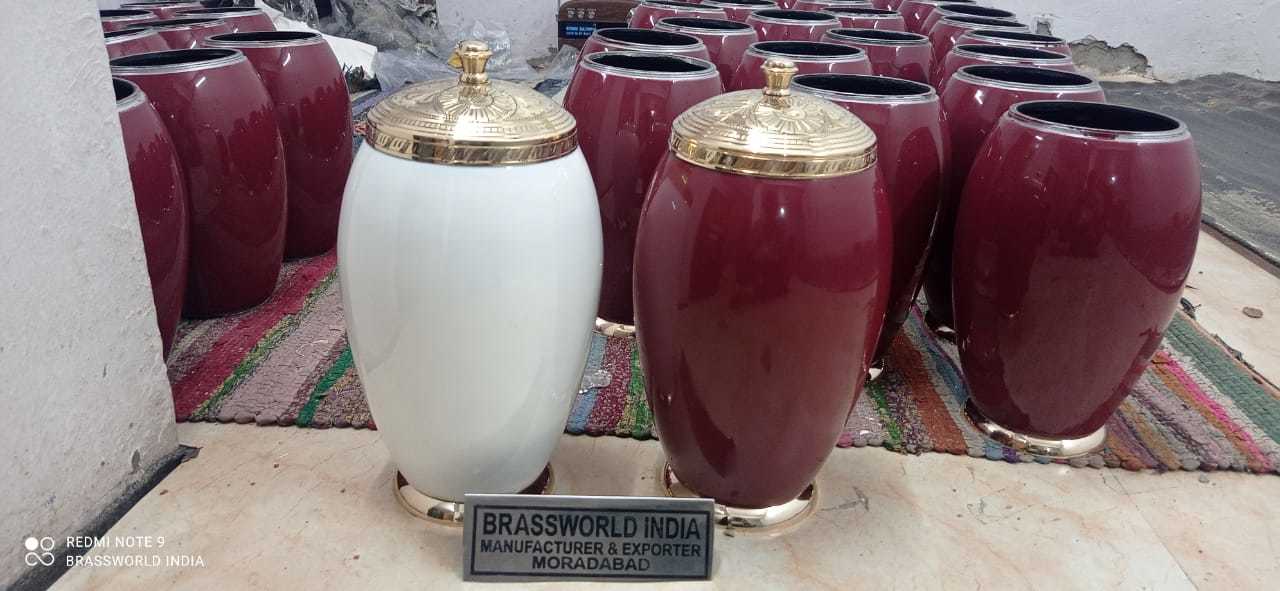 Red Prestige Brass Cremation Urn Funeral Supplies