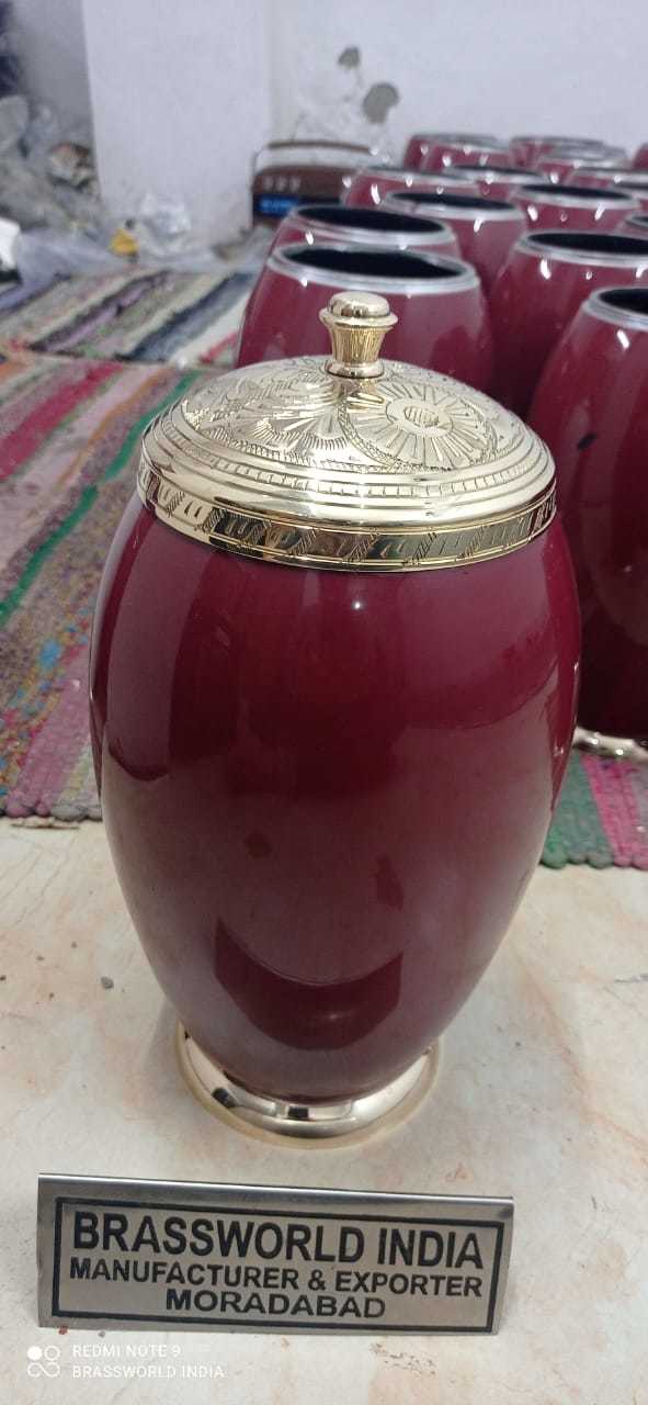 Red Prestige Brass Cremation Urn Funeral Supplies