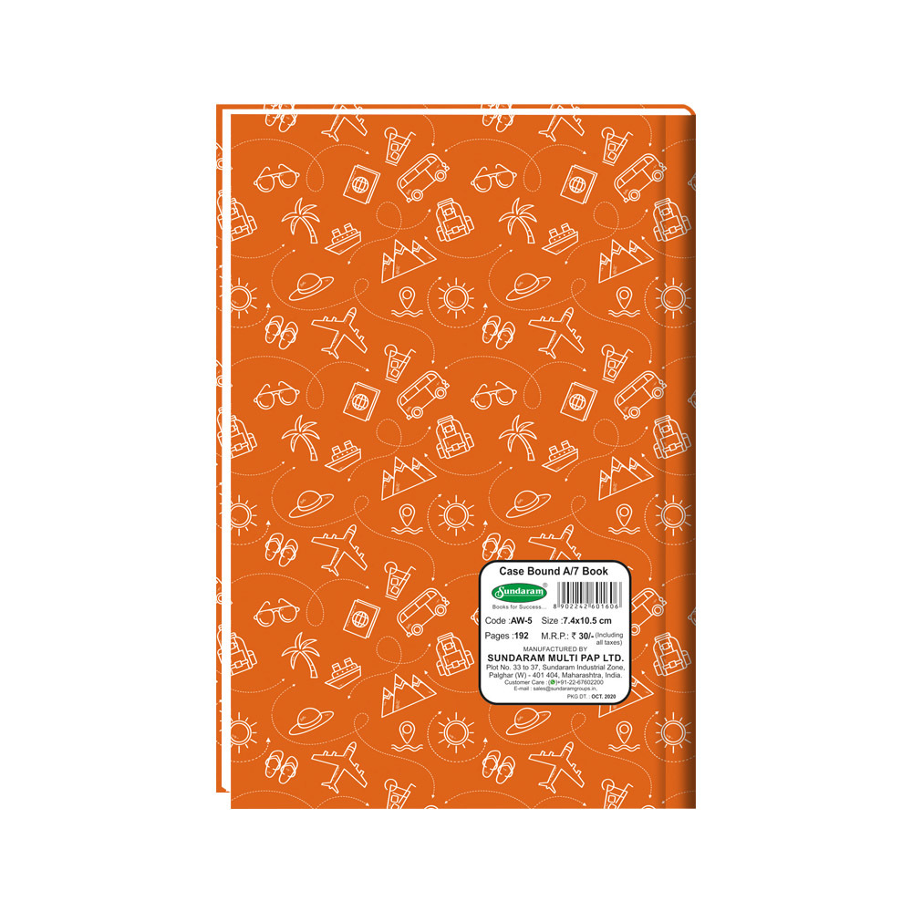 Case Bound A7 Book 192 Pages Cover Material: Paper