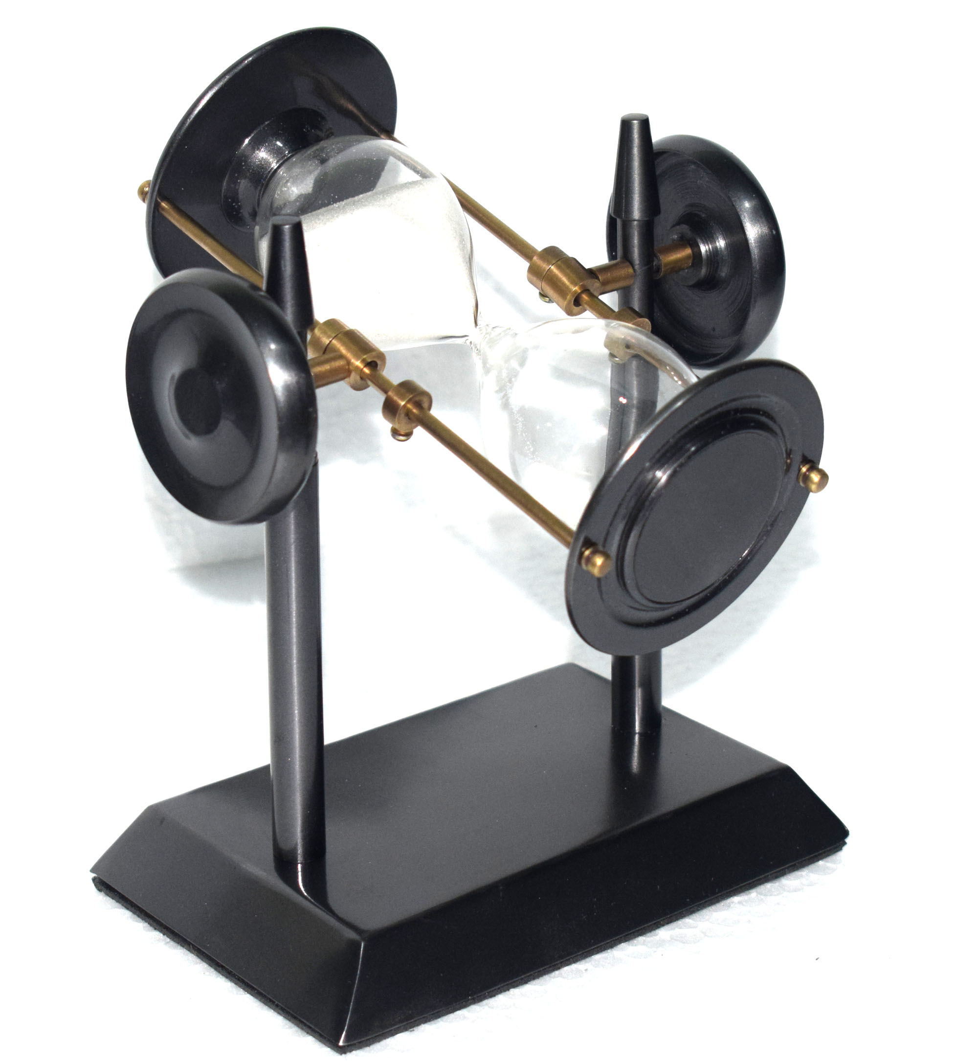 Nautical Sand Timer - Brass And Glass, 21cm Height, Antique Two Tone Finish, Decorative Home/office Desk Accessory