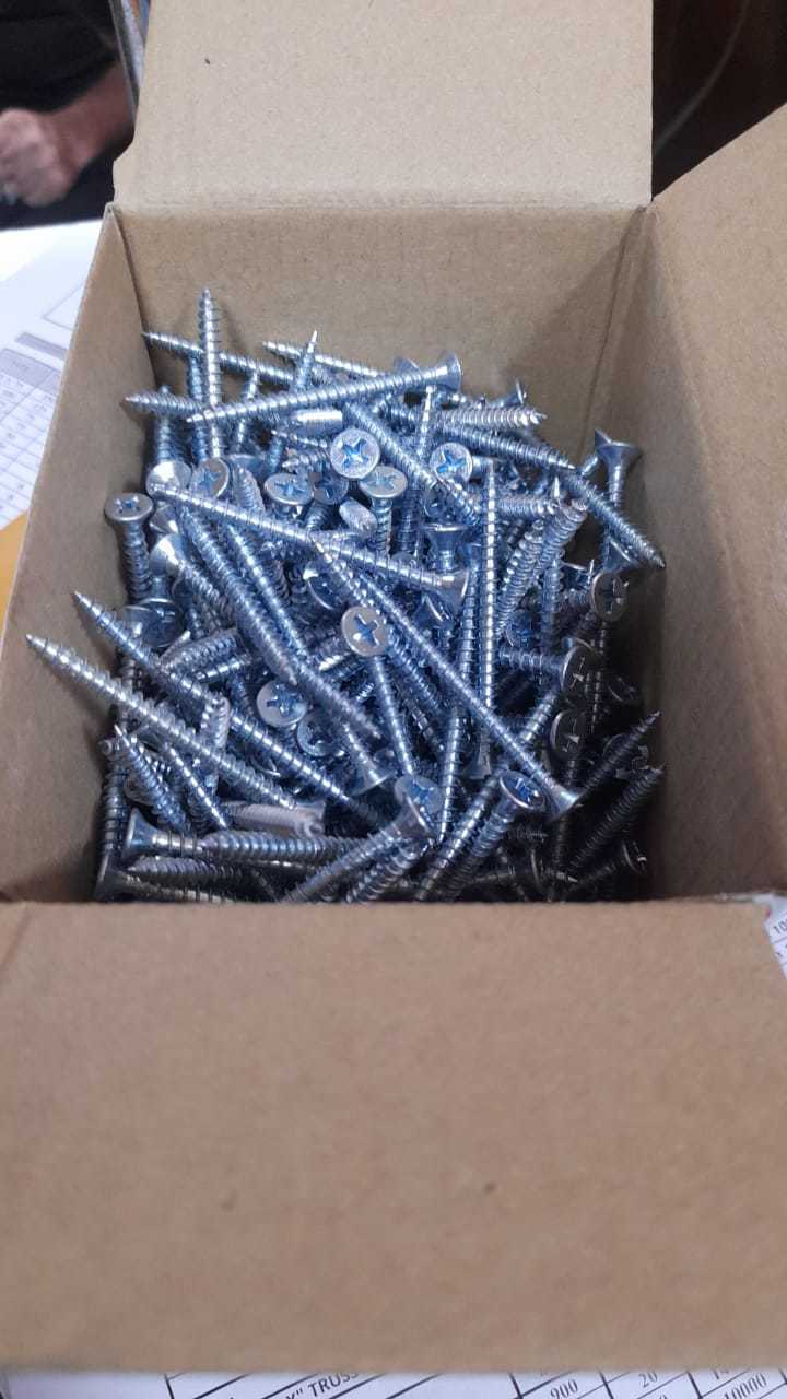 Chip Board Screws - Color: White Zinc