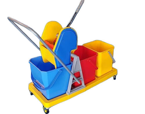 Housekeeping Triple Bucket Mop Wringer Trolley - Application: Cleaning