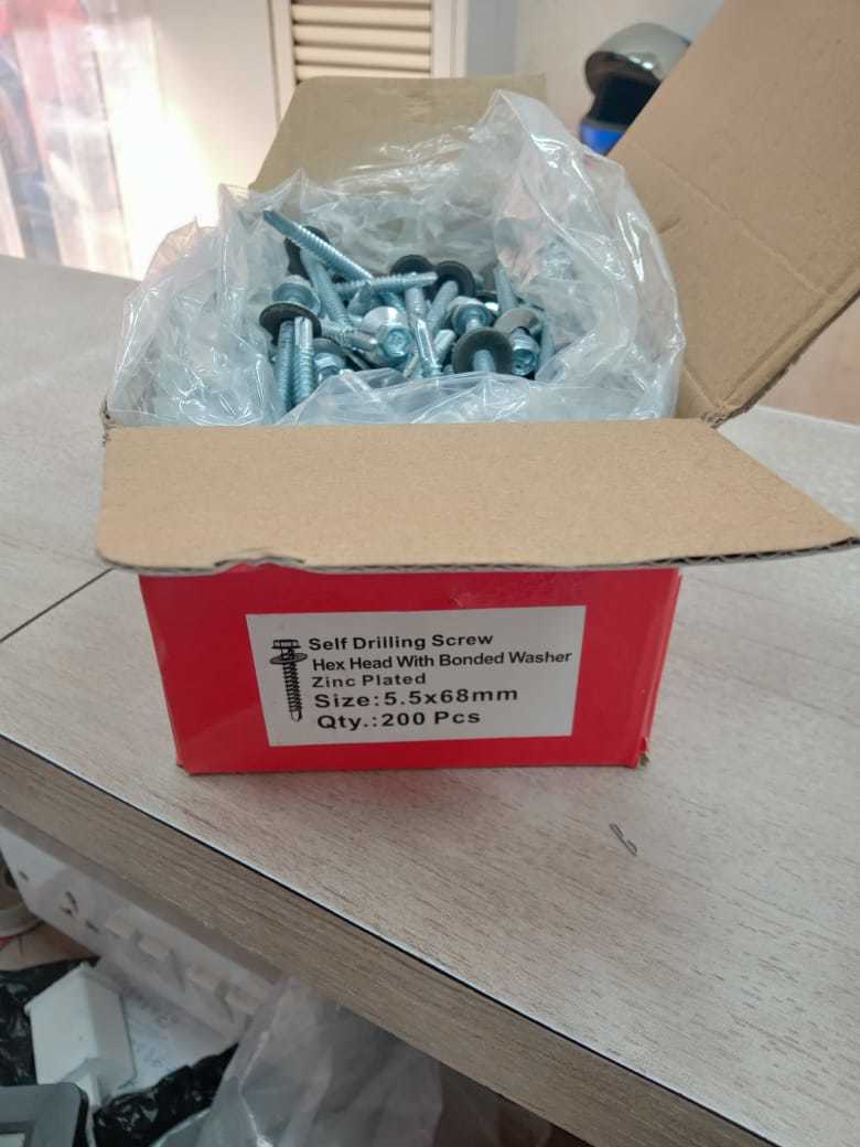 Hex Head Self Drilling Screws - Color: White Zinc