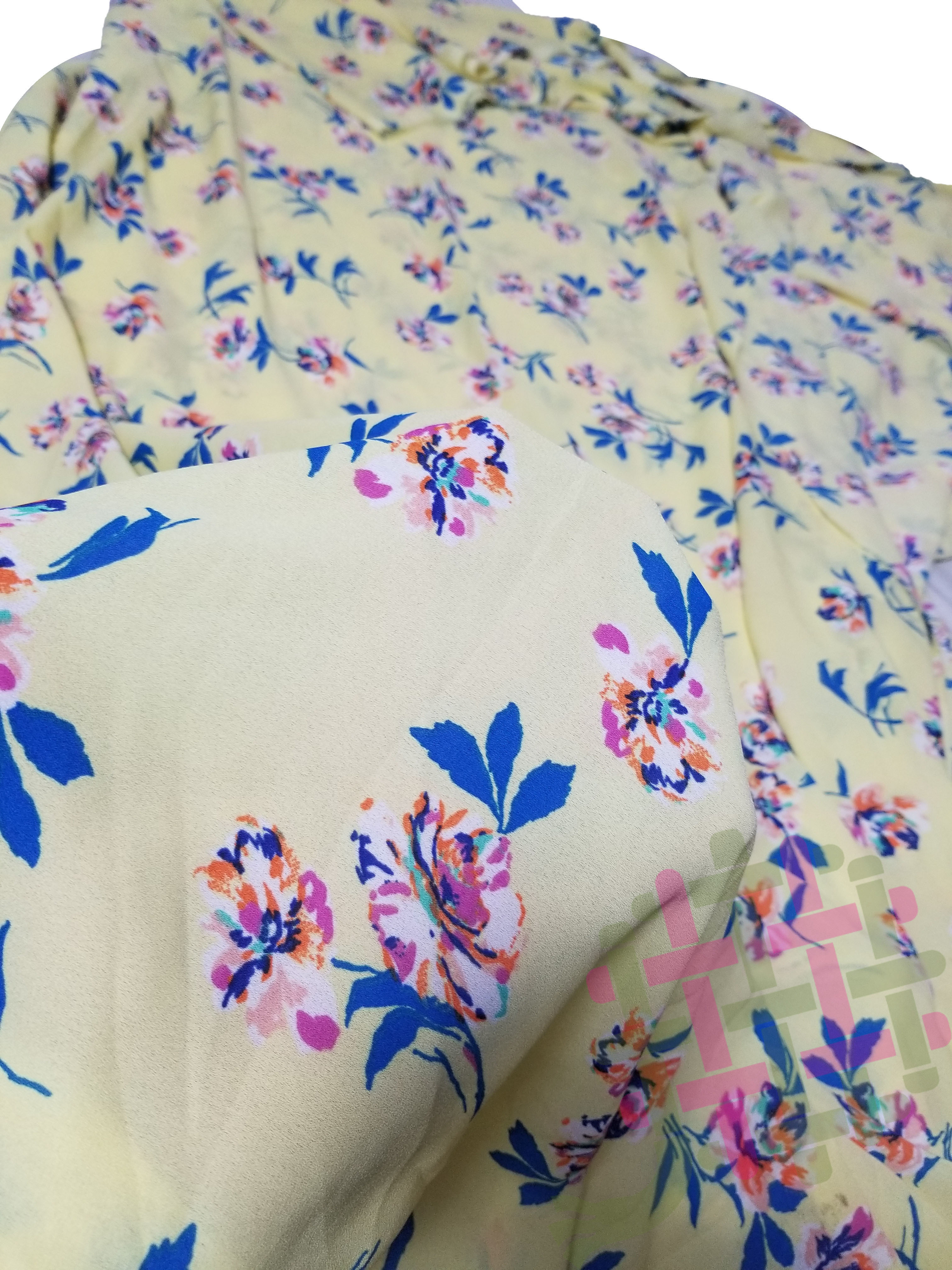 Classic Digital Printed Georgette Fabric - 60 Inch Width, Black, Yellow, Cream, White | Washable, Ideal For Kurti, Dress, Gown, Suit, Shirt, Skirt