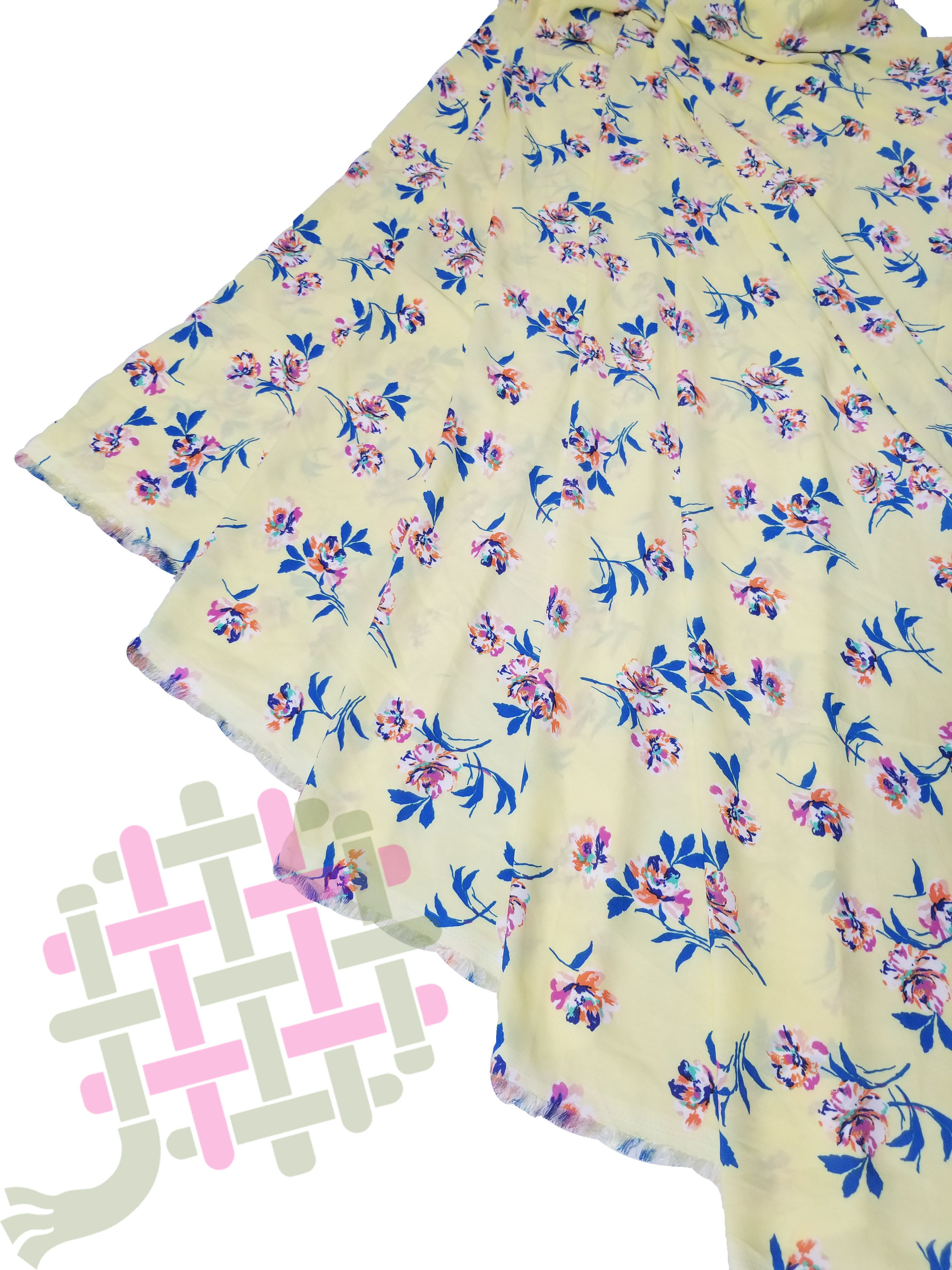 Classic Digital Printed Georgette Fabric - 60 Inch Width, Black, Yellow, Cream, White | Washable, Ideal For Kurti, Dress, Gown, Suit, Shirt, Skirt