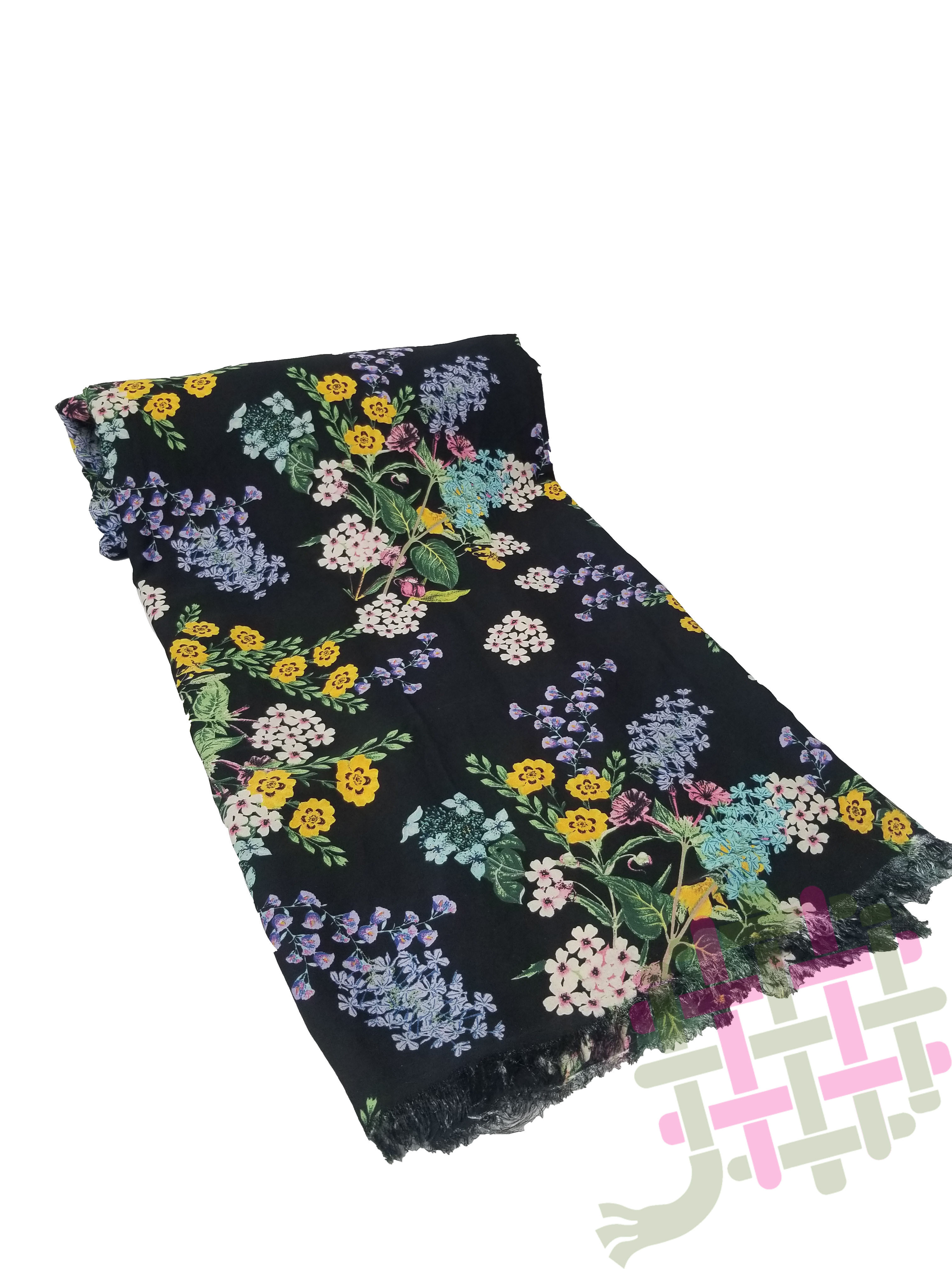 Stylish Digital Printed Georgette Fabric - 60" Inch Wide, Black, Yellow, Cream, White | Washable, Ideal For Kurti, Gown, Dress, And More