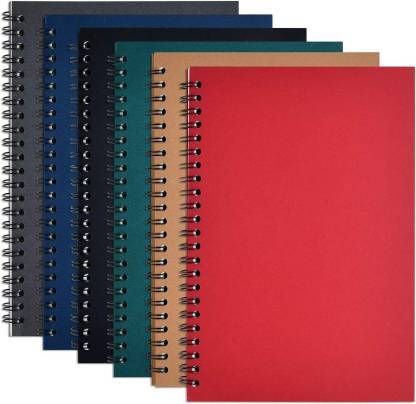 Spiral Pad - Fine Quality Paper, A4 Size, Multi Color Cover | Hard Binding, Ultra Smooth Writing, Easy in Writing, Plain Style