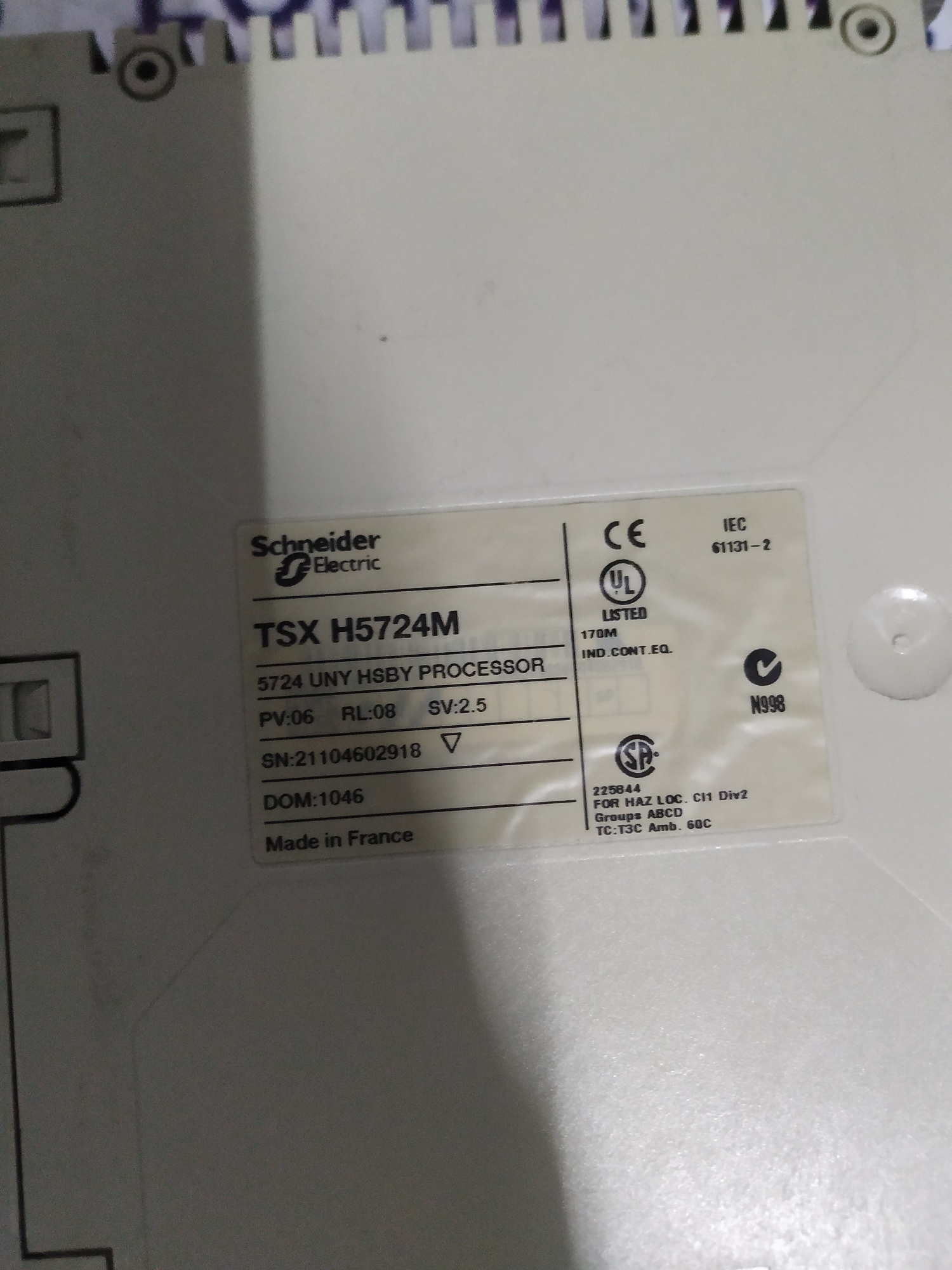 Schneider Processing Board Tsx H5724m